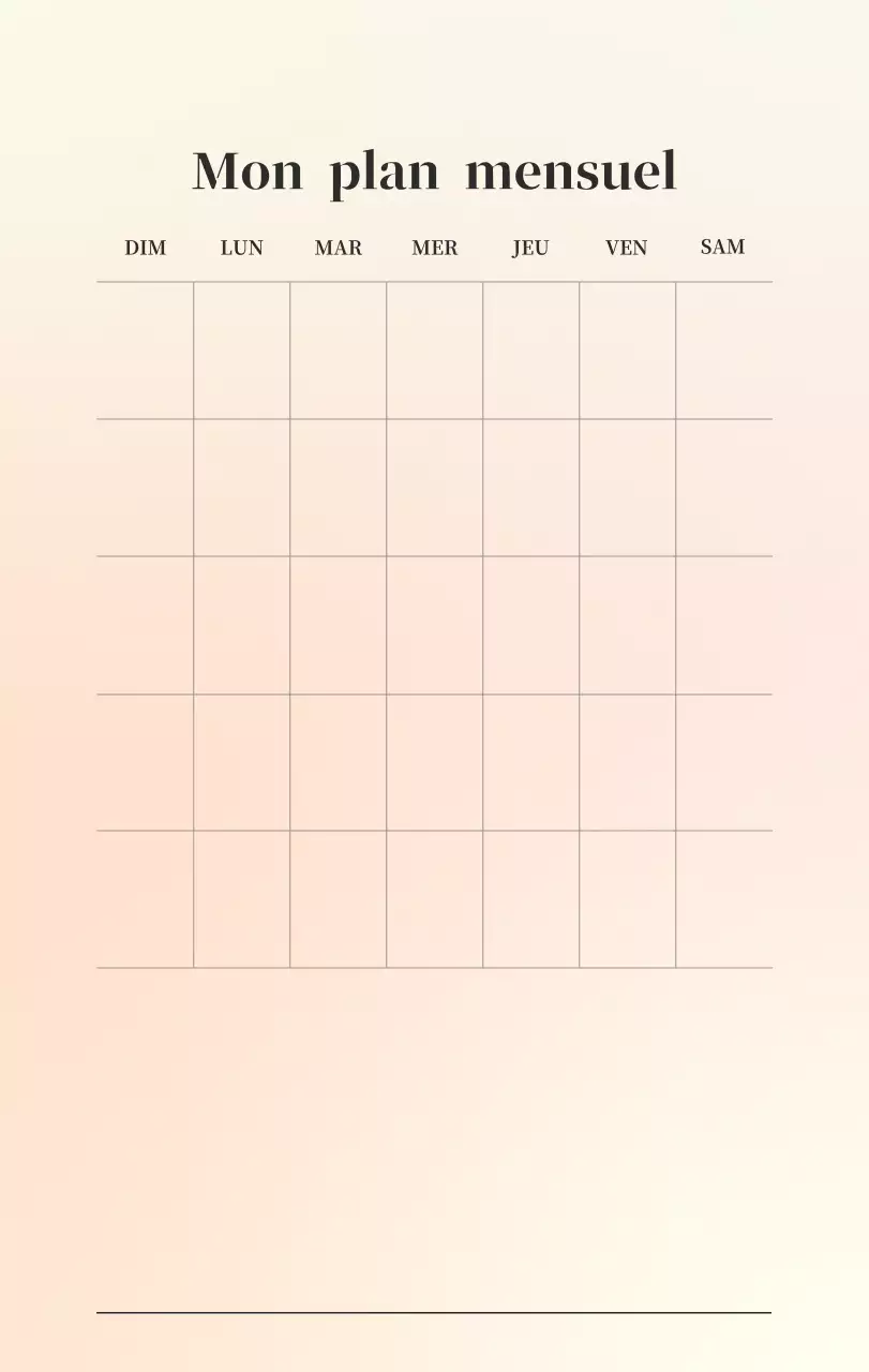 Calendrier minimaliste dégradé