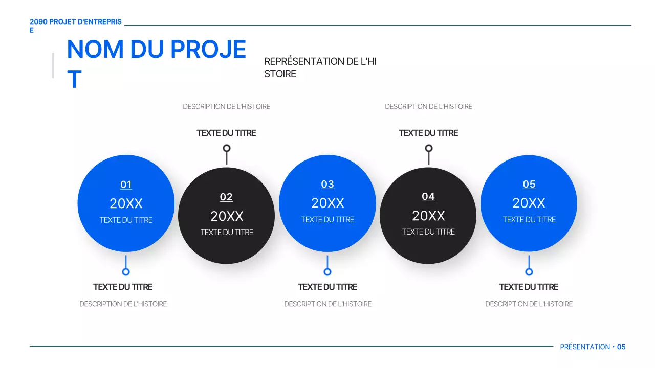 Un plan d'affaires global simple en blanc et bleu