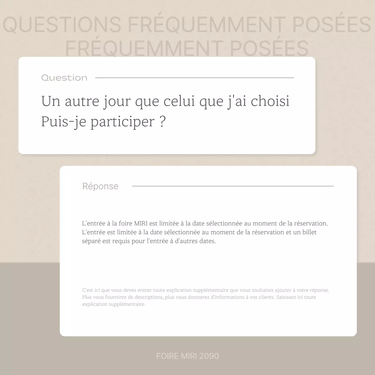 Annonces de questions et réponses grises et minimalistes