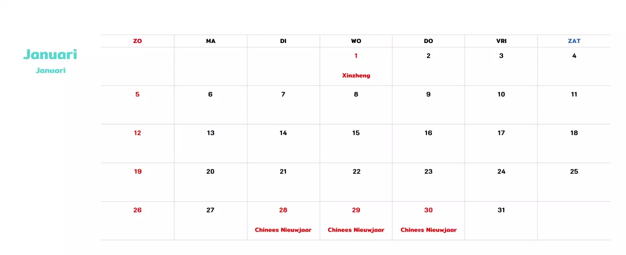 Nieuwjaarskalender met een warme geïllustreerde uitstraling