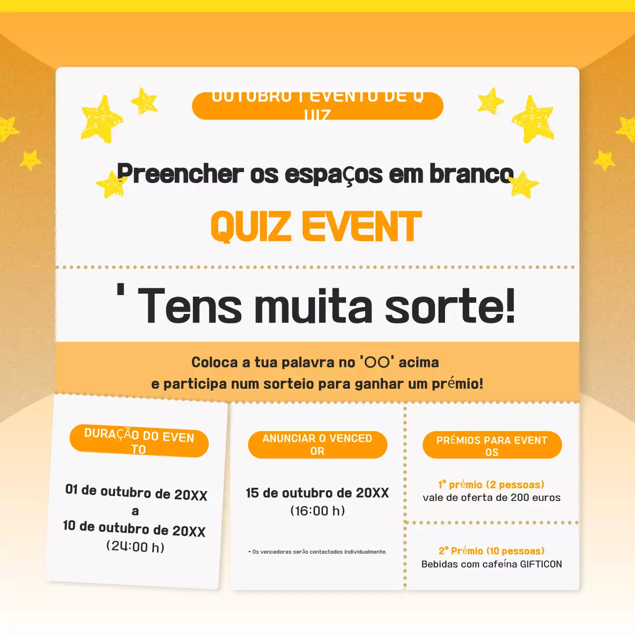 Promoção do evento Orange Neat Quiz