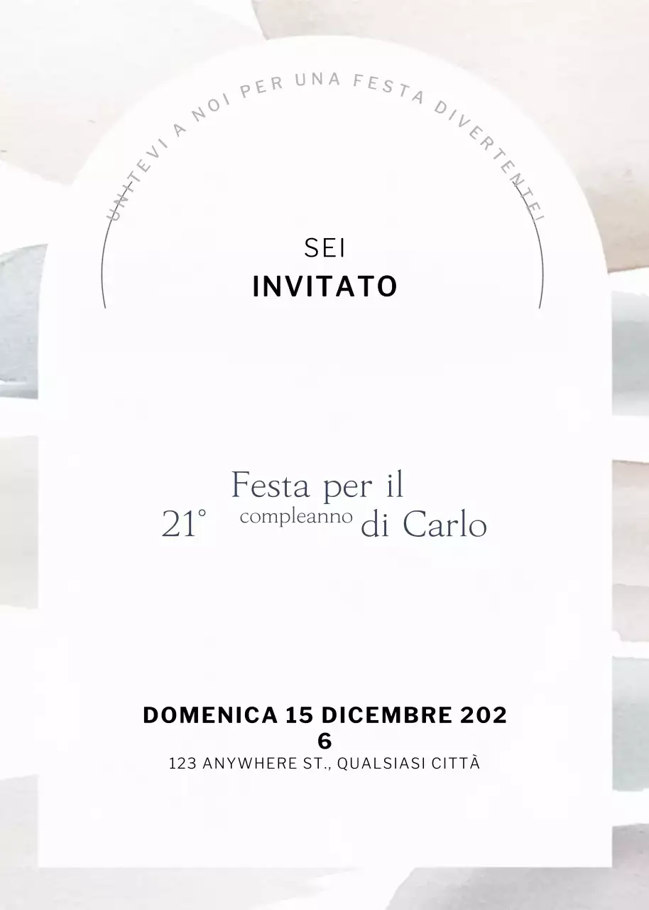 Invito di compleanno minimalista bianco