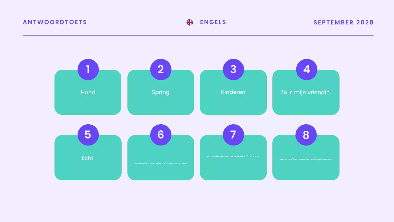 Blauwe moderne quiz aankondigingspresentatie