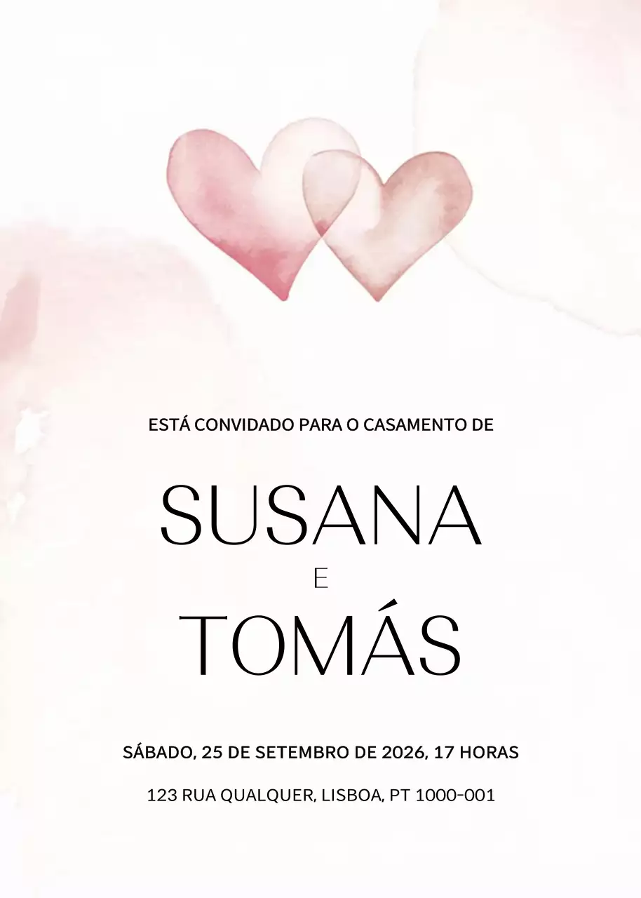 Convite de casamento elegante cor-de-rosa