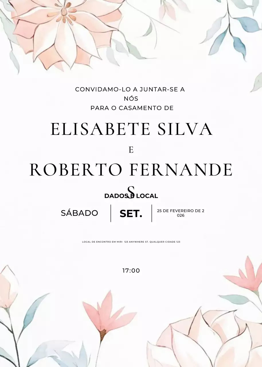 convite de casamento elegante bege