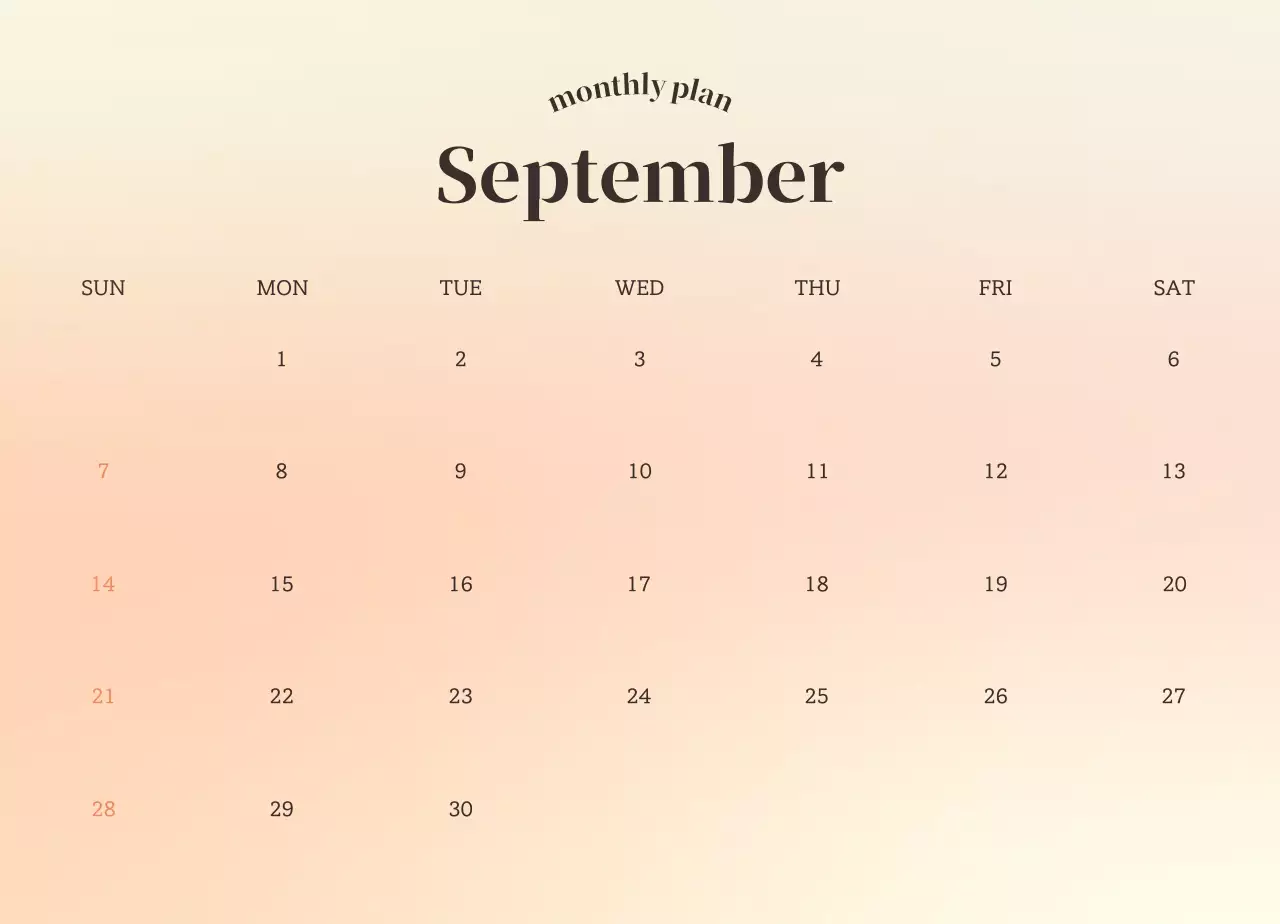 Kalender Emosi Minimalis Gradien