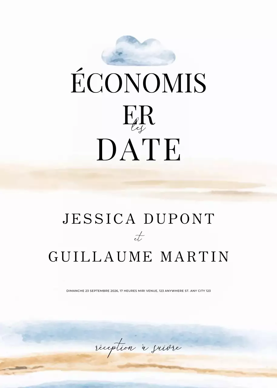invitation de mariage simple en blanc