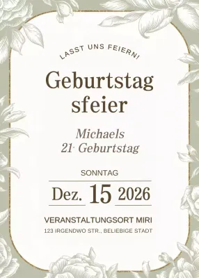 Salbei Elegante Geburtstagseinladung