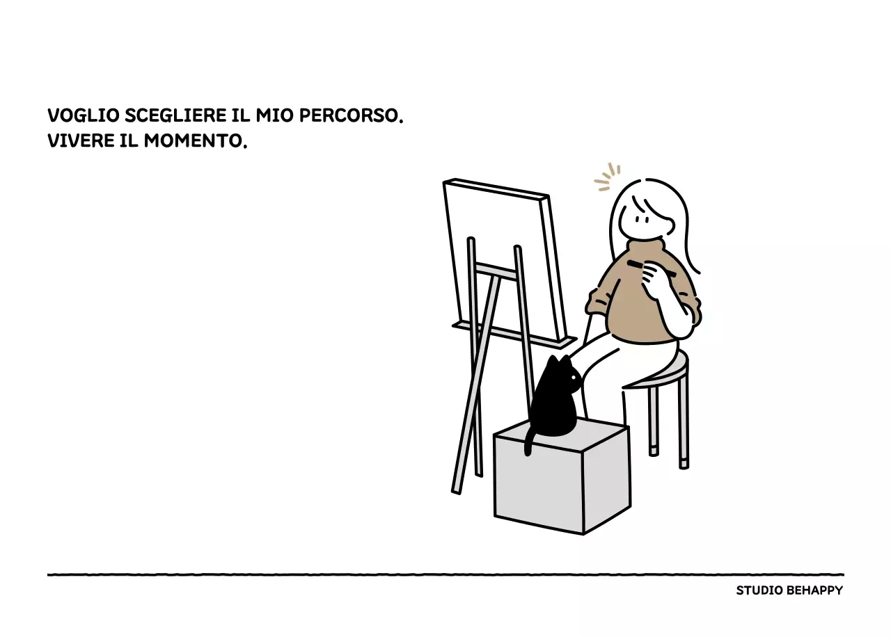 Calendario illustrato con un grazioso stile di linee