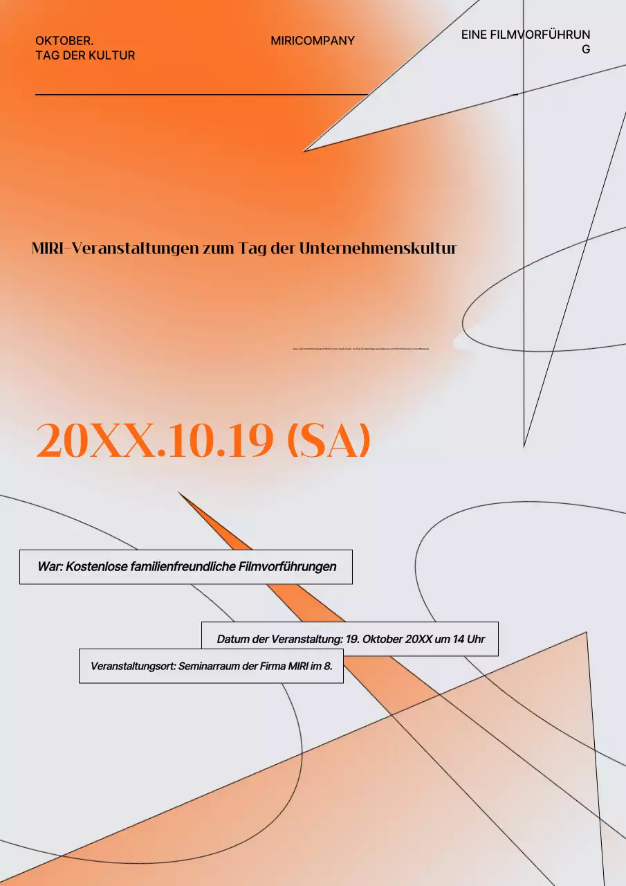 Orange Modern Film Screening Event Guide