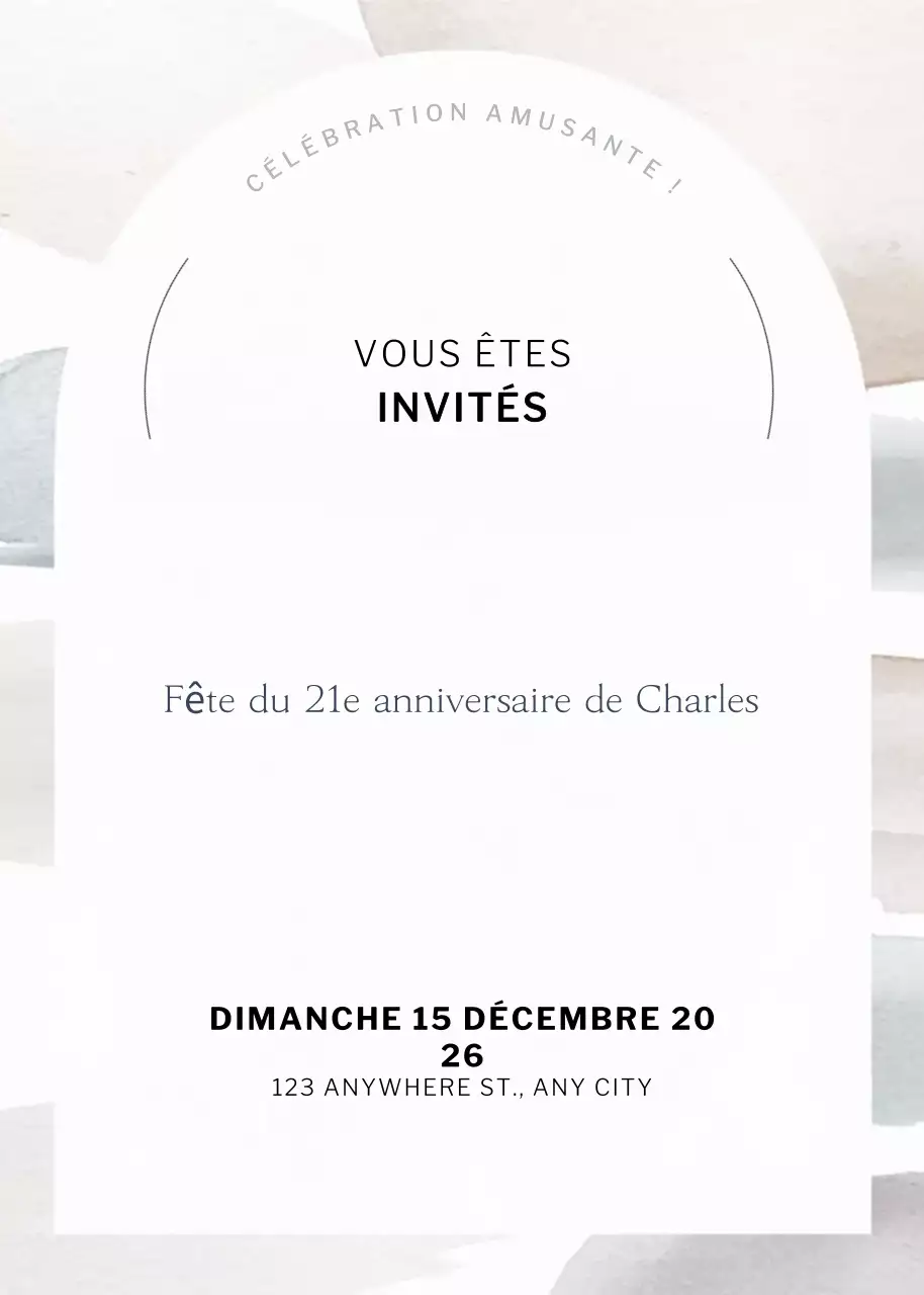 Invitation d'anniversaire minimaliste blanche