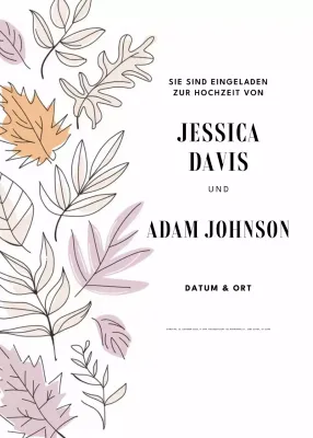 beige elegante Hochzeitseinladung