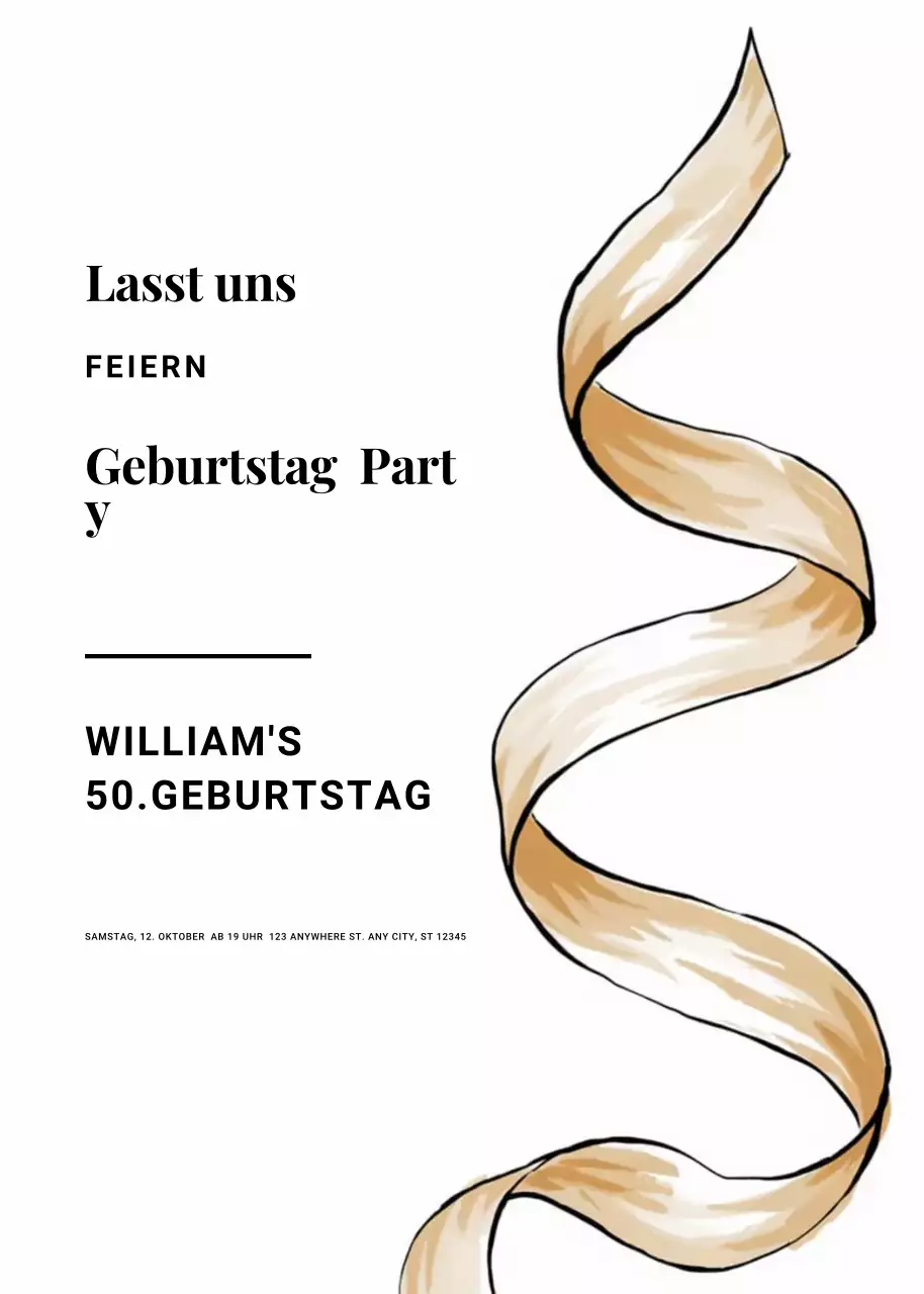 Gold elegante Geburtstagseinladung