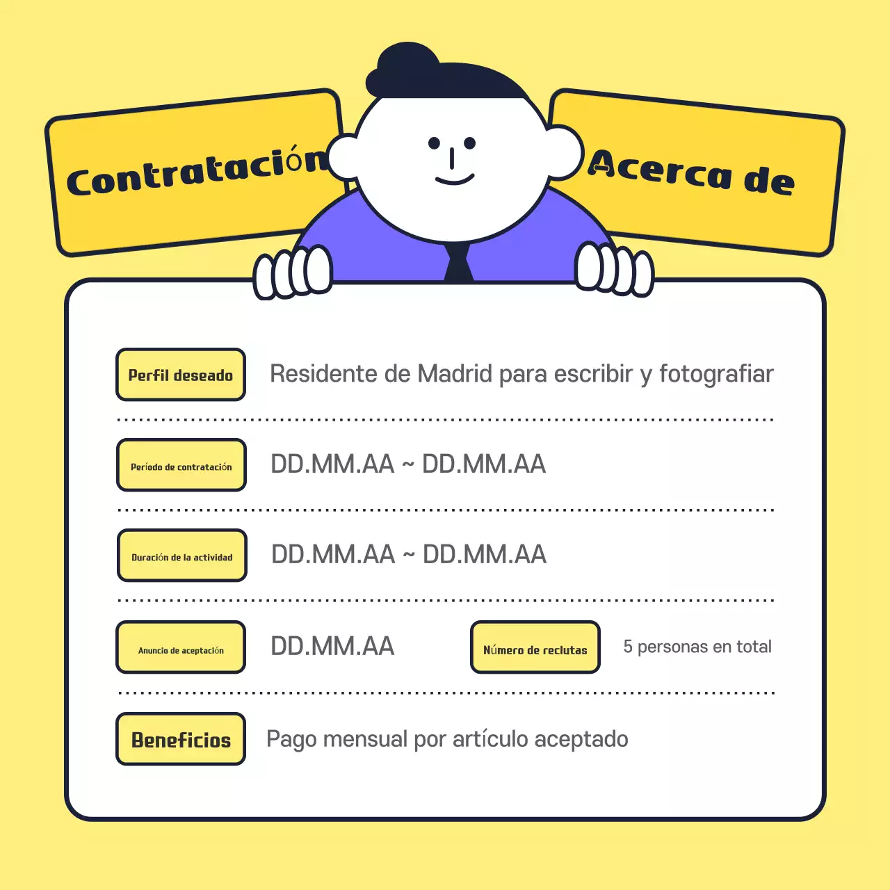 Se buscan periodistas de desarrollo de barrios amarillos y ordenados