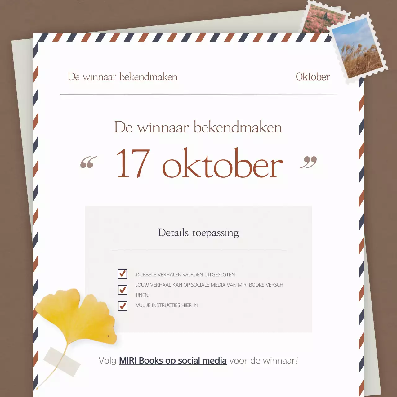 Een eenvoudig herfstverhaal in bruin om je evenement te promoten