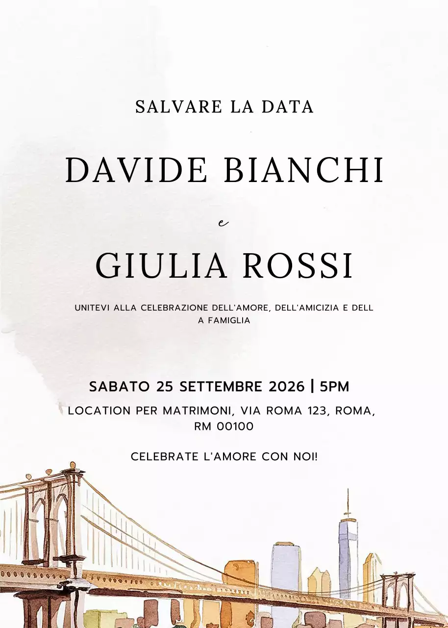 Invito di nozze elegante beige