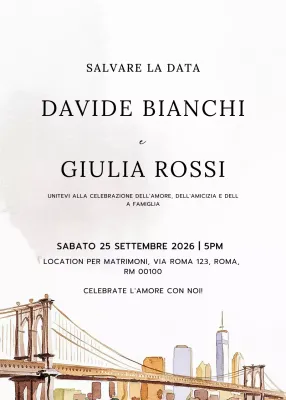 Invito di nozze elegante beige