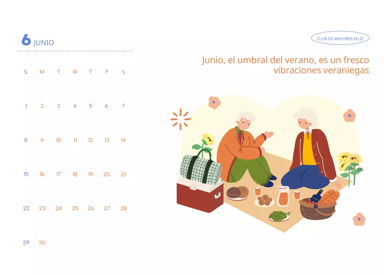 Calendario comercial con simpáticas ilustraciones