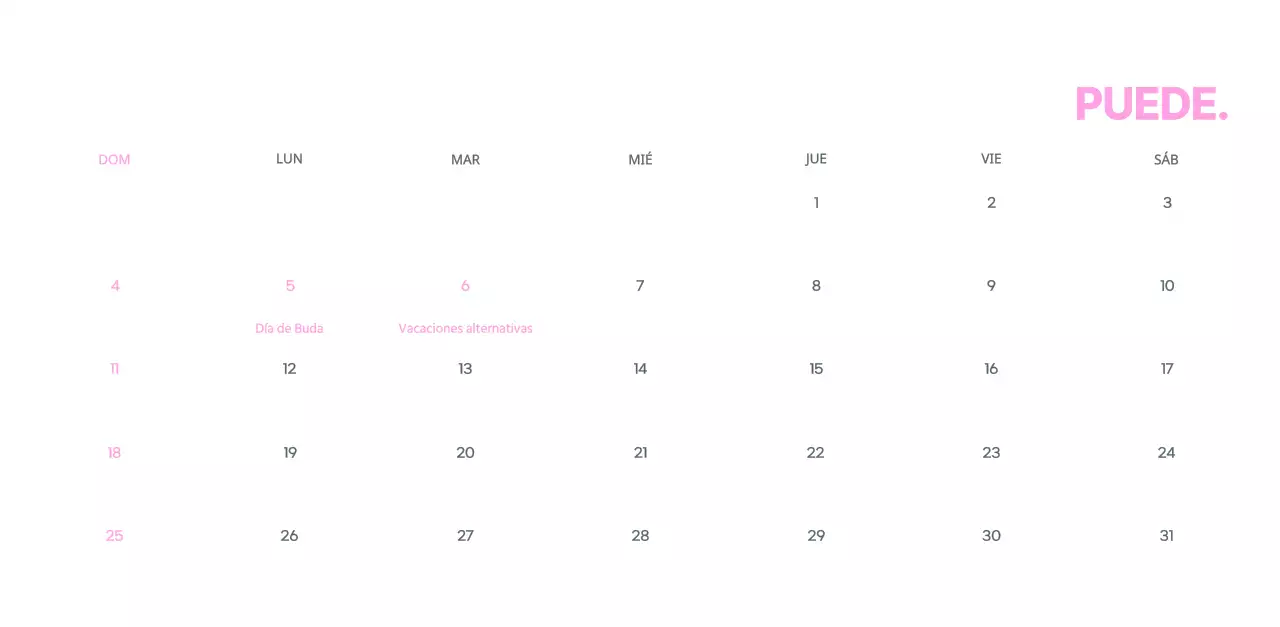 Calendario comercial con simpáticas ilustraciones