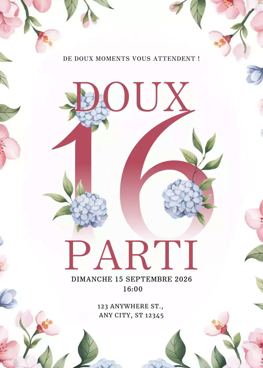 Invitation à une fête élégante en rose
