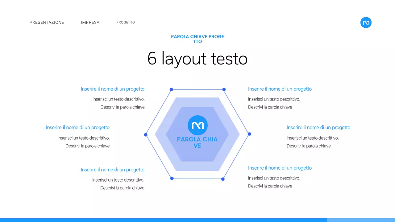 Un semplice business plan in bianco e blu