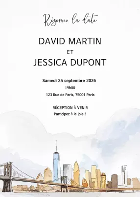 Invitation de mariage minimaliste beige