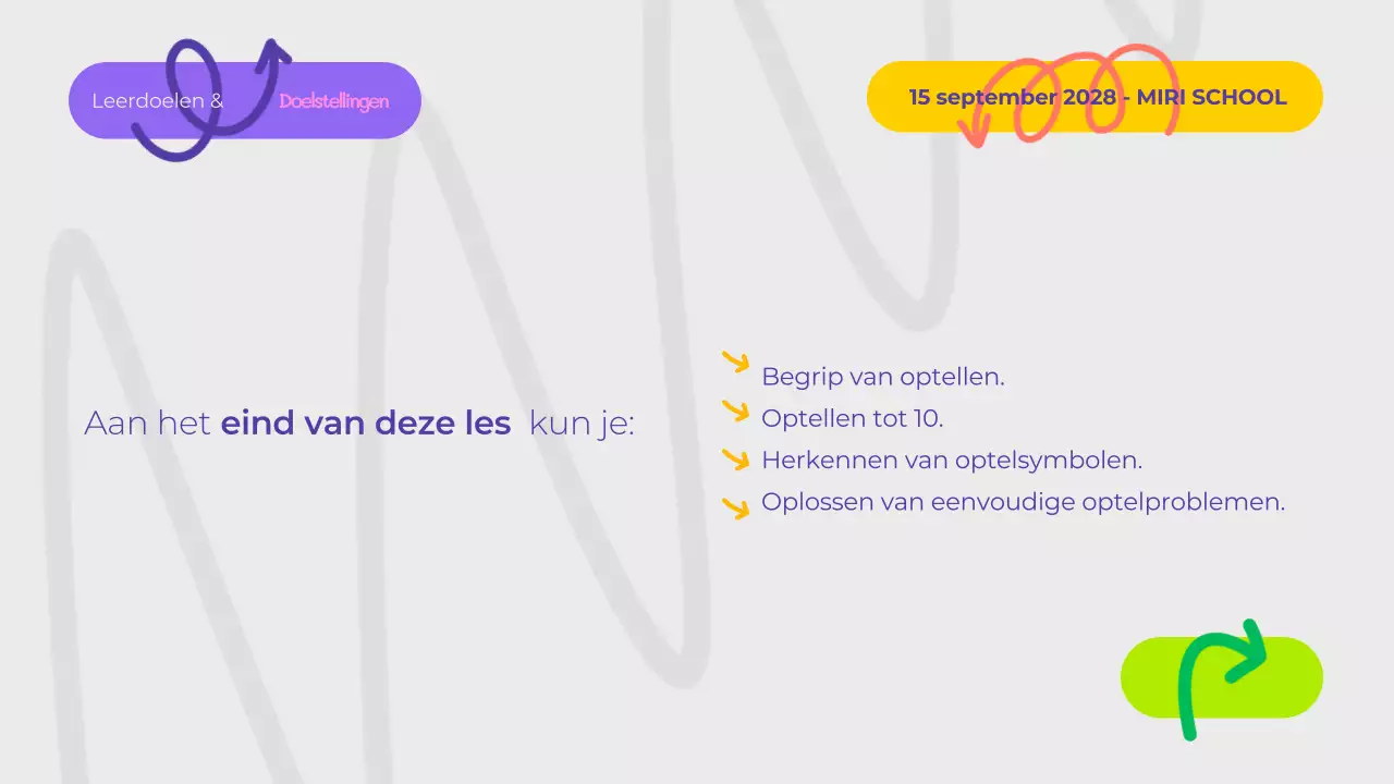 Paarse speelse presentatie voor wiskundeles