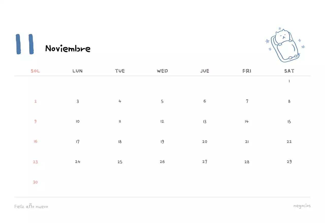 Calendario diario en marfil