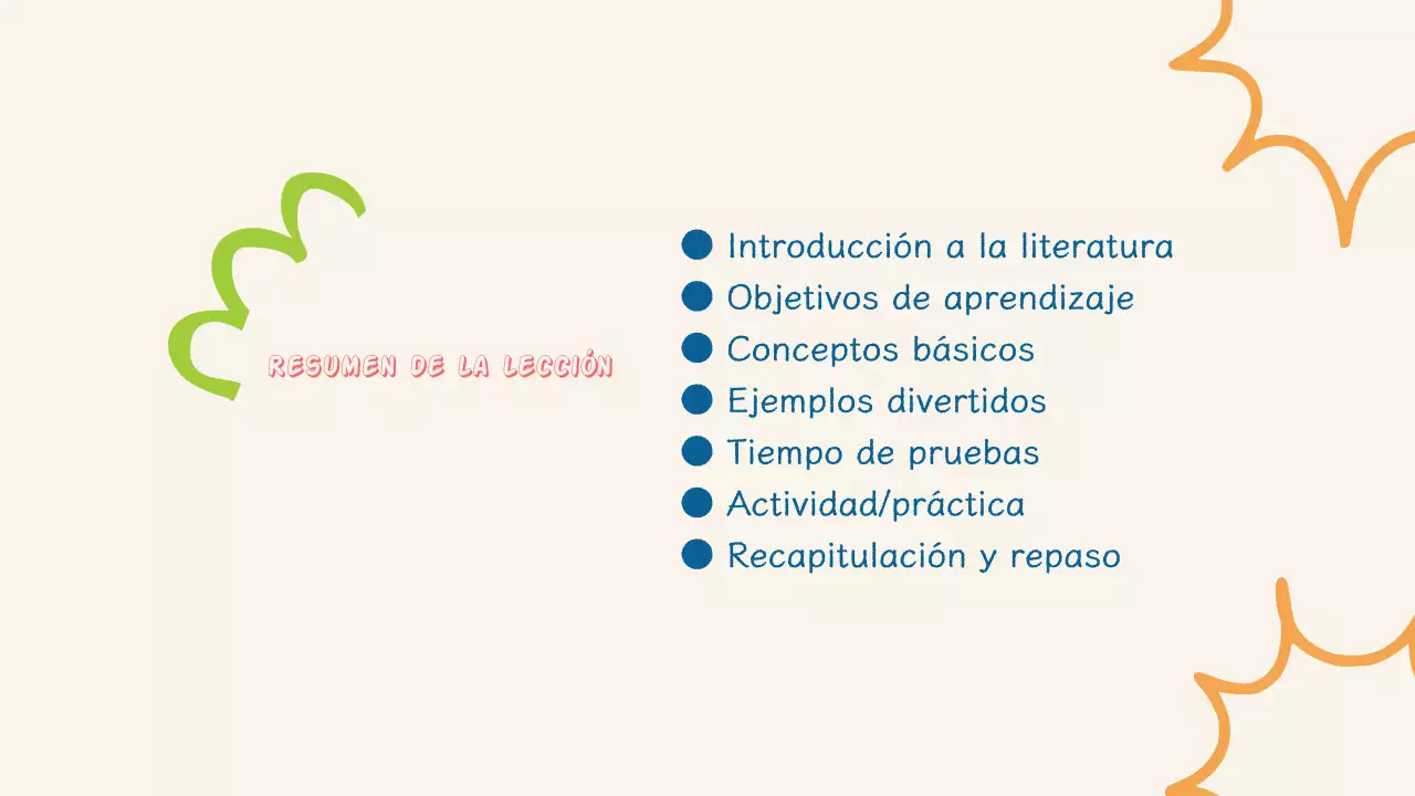 Presentación literaria sencilla y colorida para niños