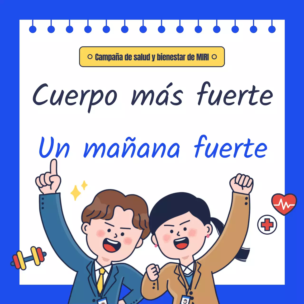 Promocione la campaña de salud de su empresa en azul.