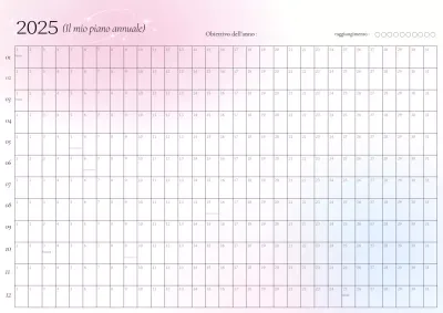 Calendario annuale con sfumatura rosa