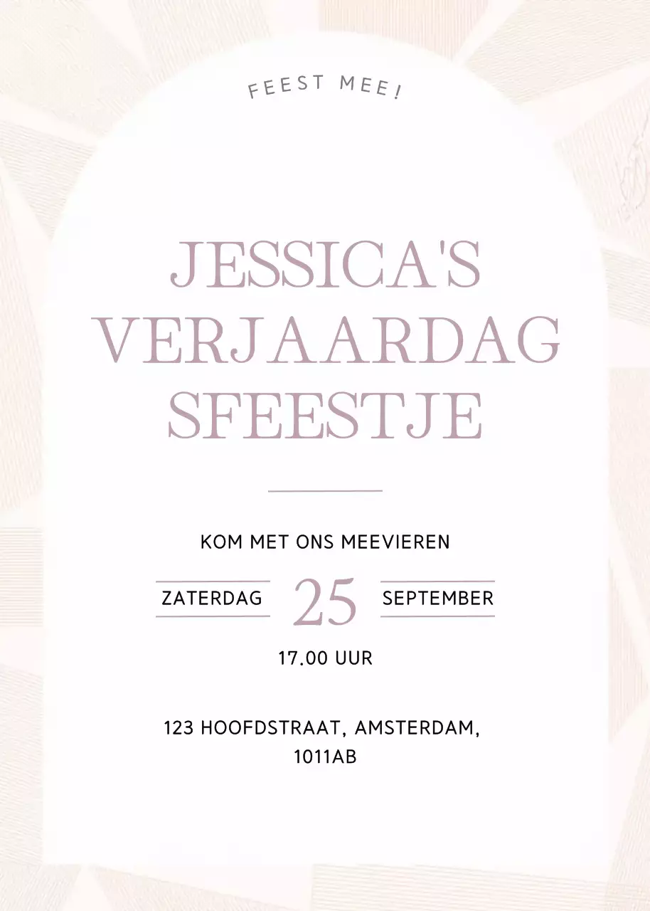 Beige elegante verjaardagsuitnodiging