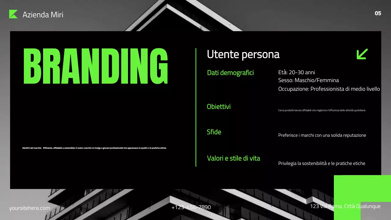 presentazione del piano di marketing verde moderno