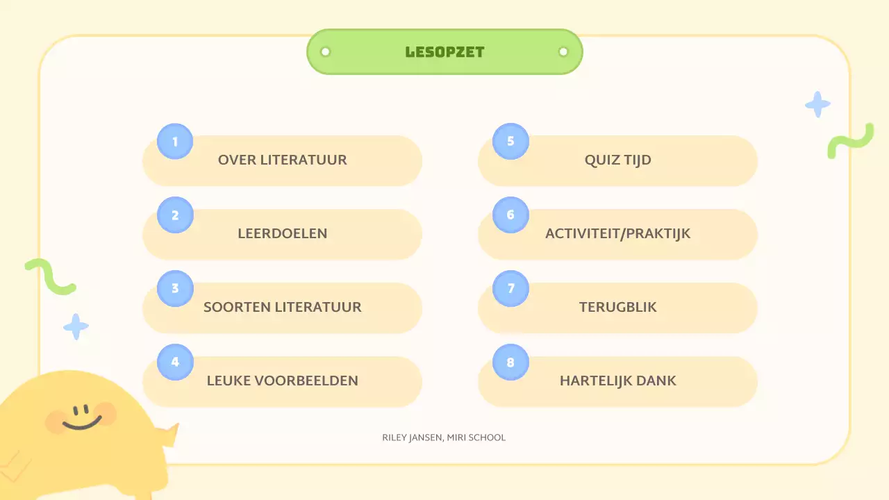 gele abstracte literatuurles