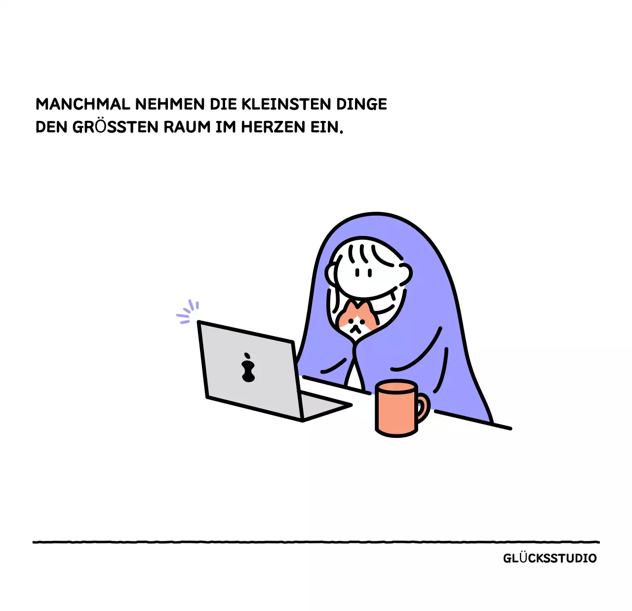 Illustrierter Kalender mit schönem Linienstil