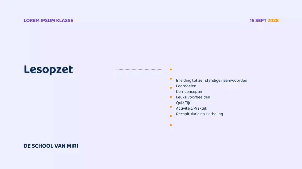 Paarse moderne grammatica cursus presentatie
