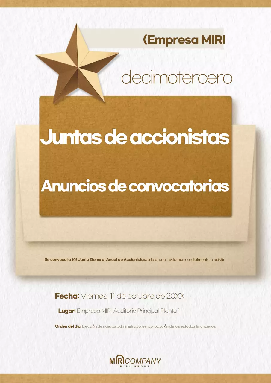 Beige Simple Convocatoria de la Junta General de Accionistas