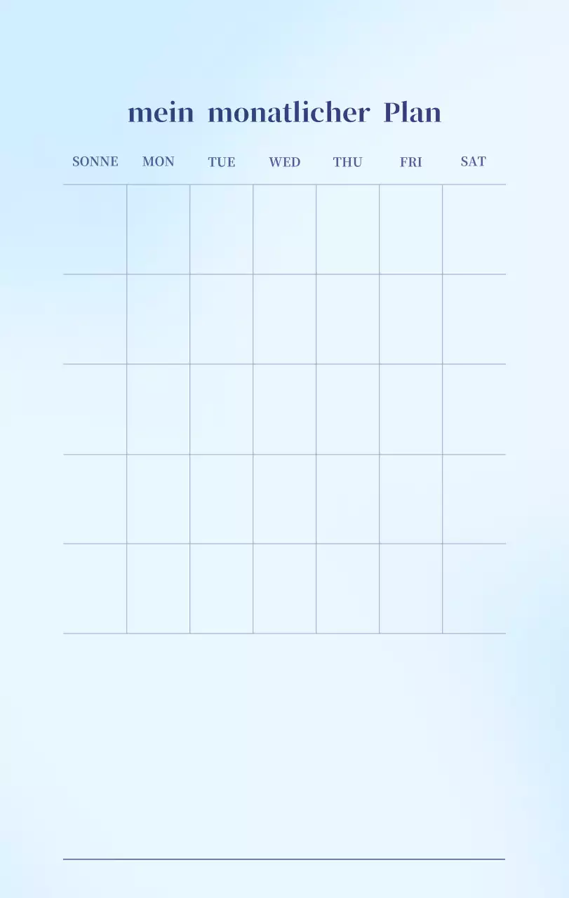 Minimalistischer Kalender mit Farbverlauf