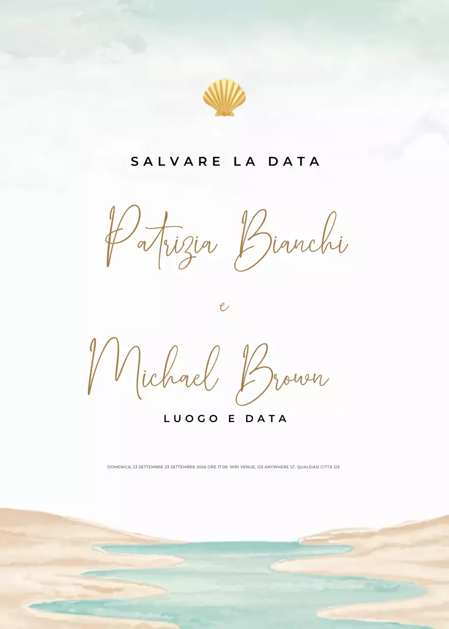 invito di nozze elegante beige