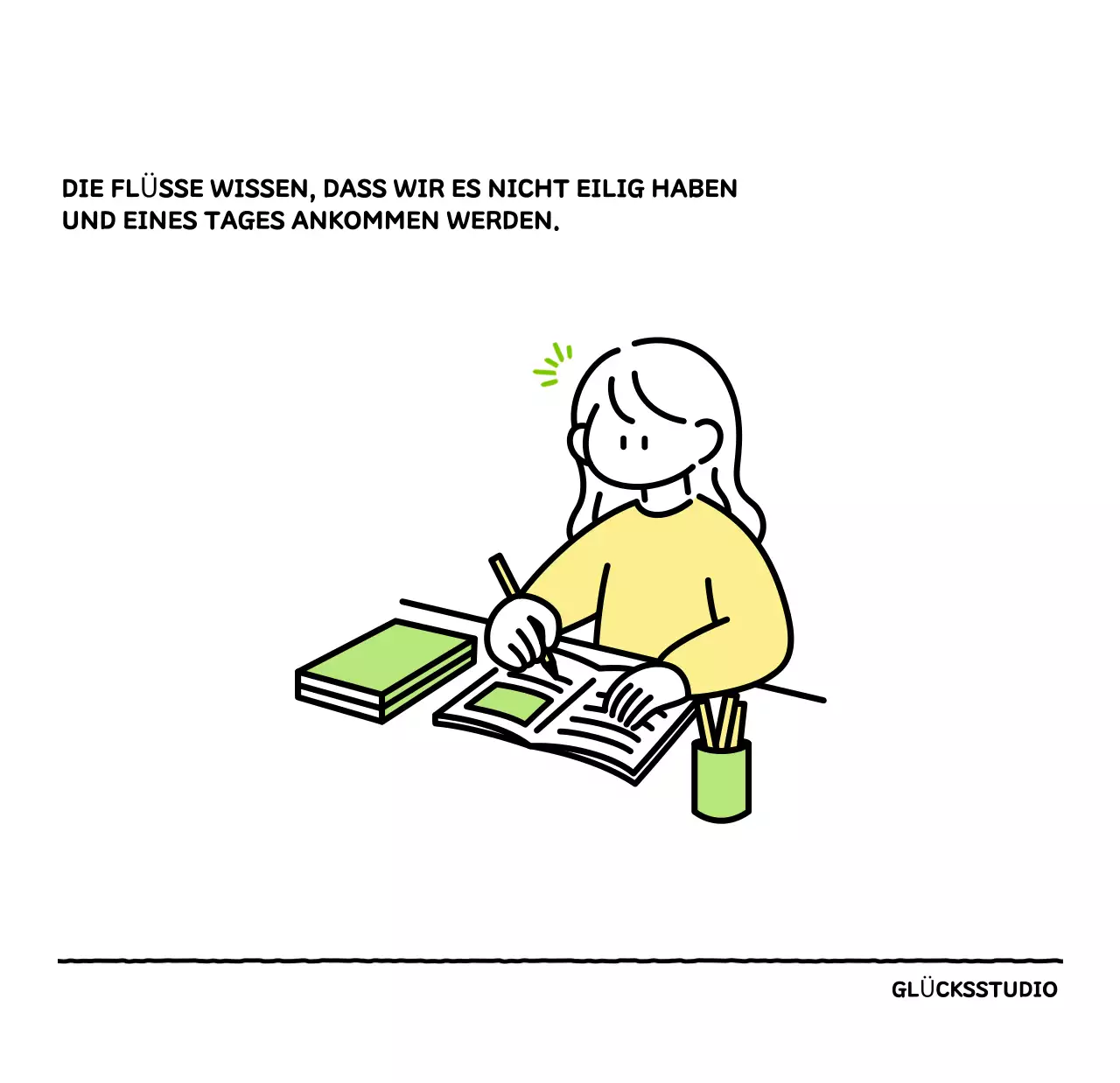 Illustrierter Kalender mit schönem Linienstil