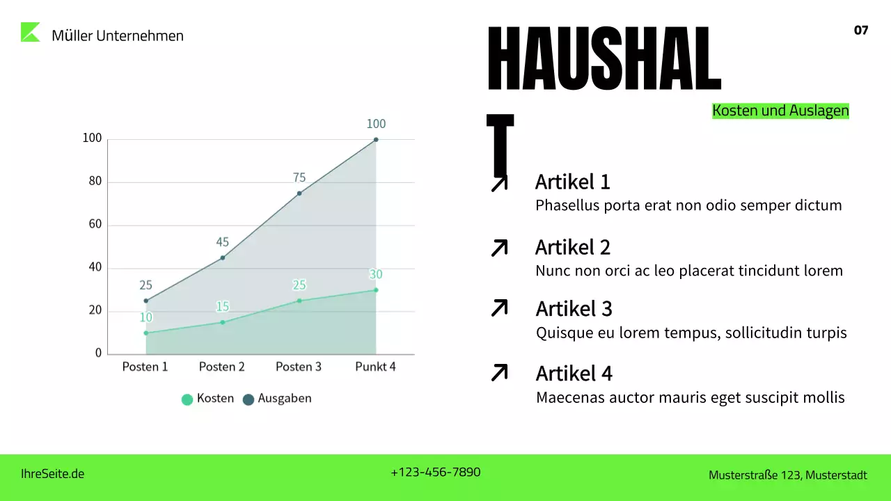 grüner moderner Marketingplan Präsentation