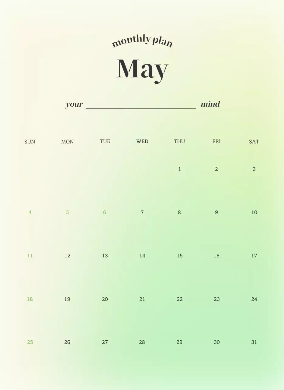 Kalender Minimalis Gradien