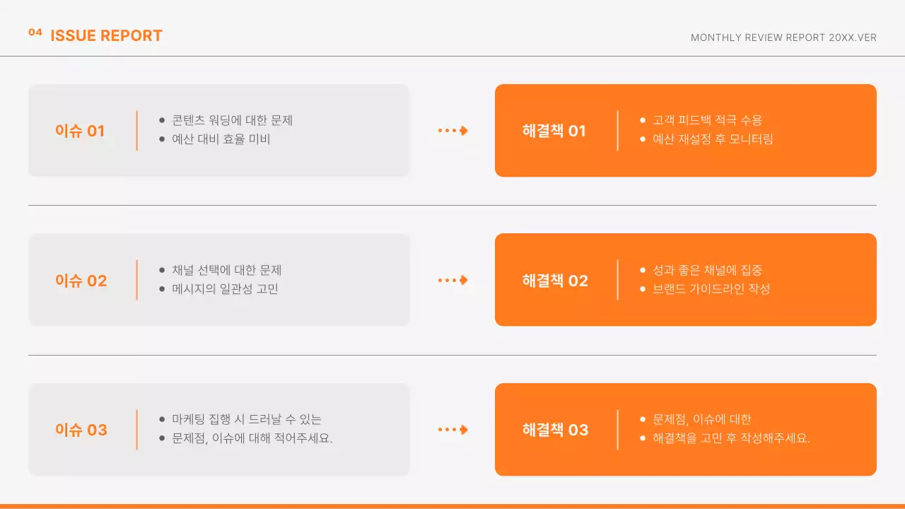 주황 모던 마케팅 보고서 정보 전달