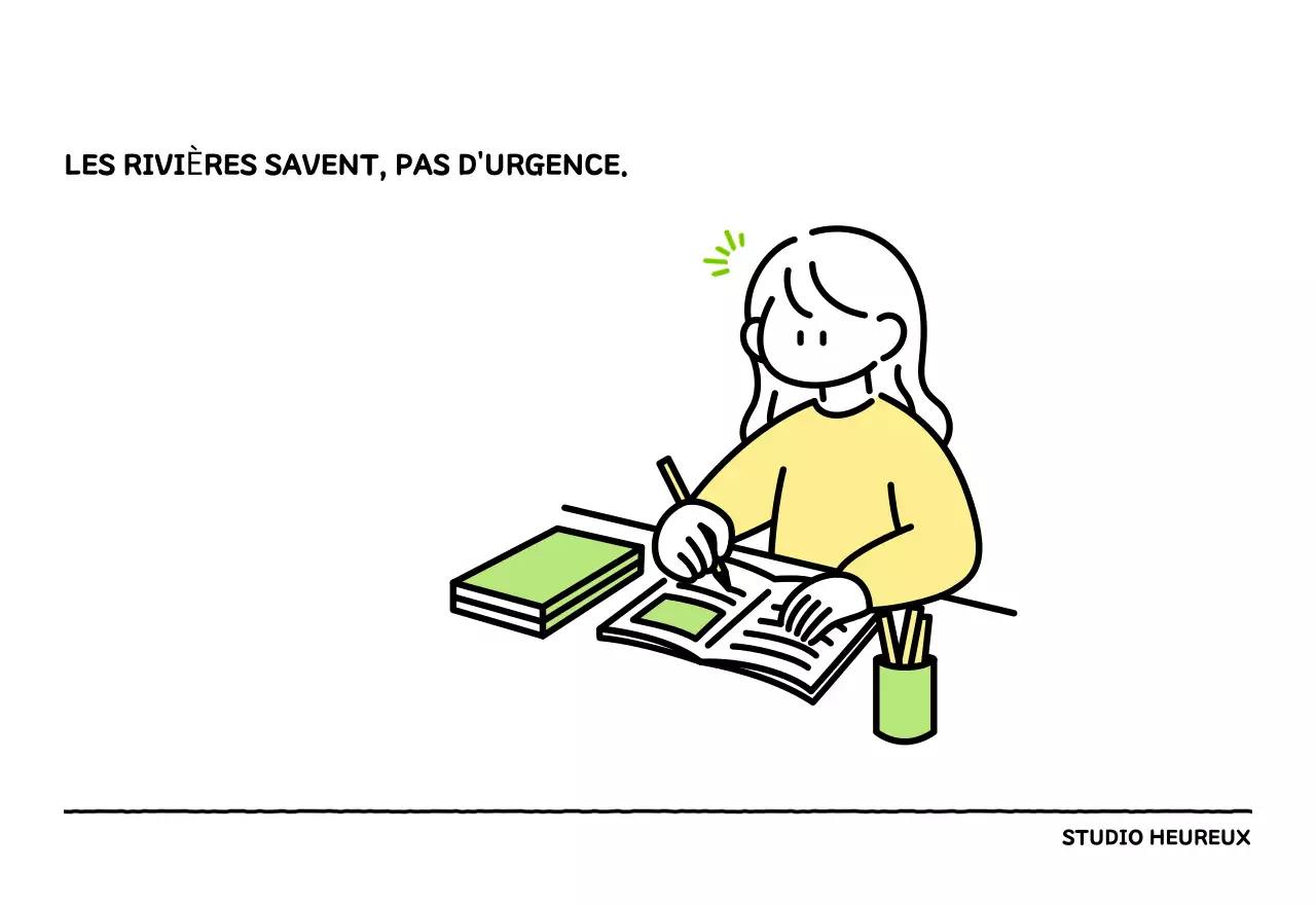 Calendrier illustré avec un joli style de lignes