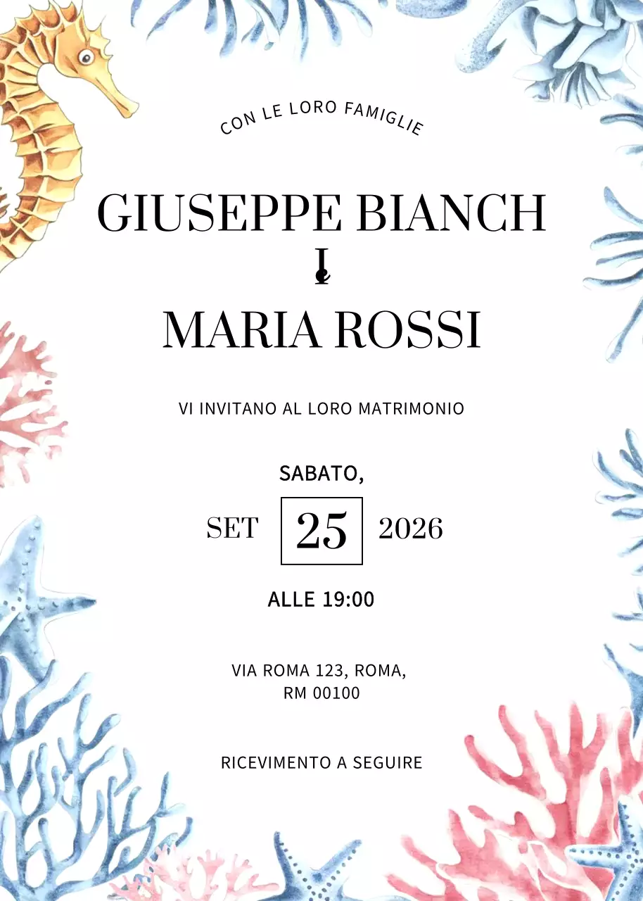 Invito di nozze elegante beige