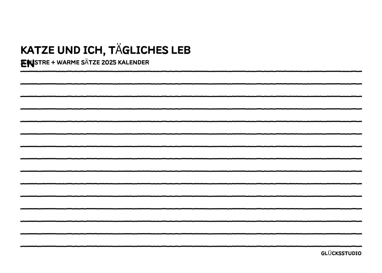 Illustrierter Kalender mit schönem Linienstil