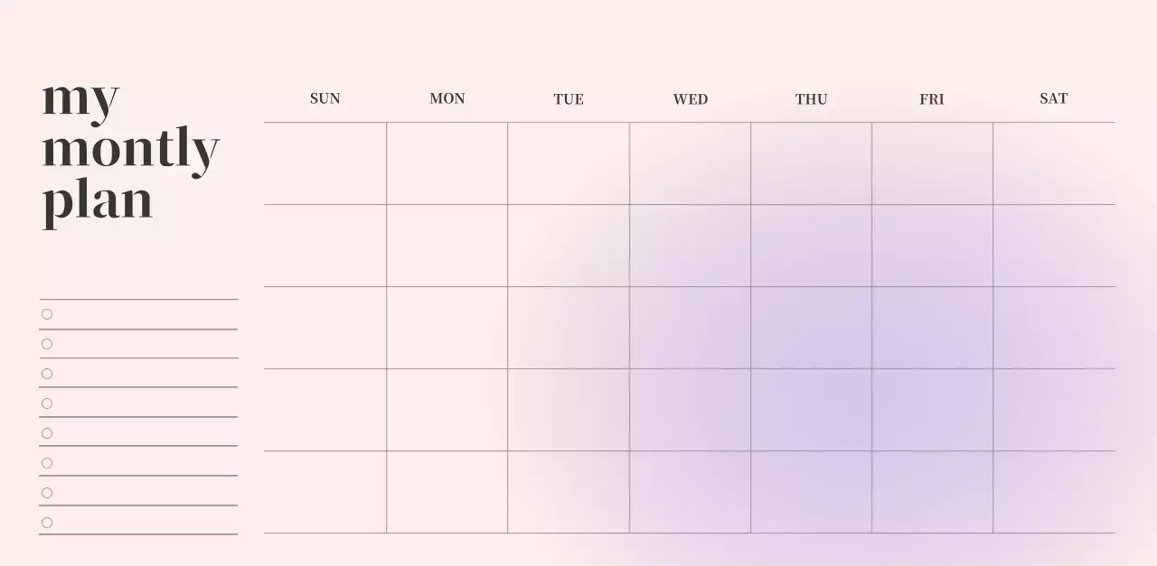 Gradient Minimalist Calendar