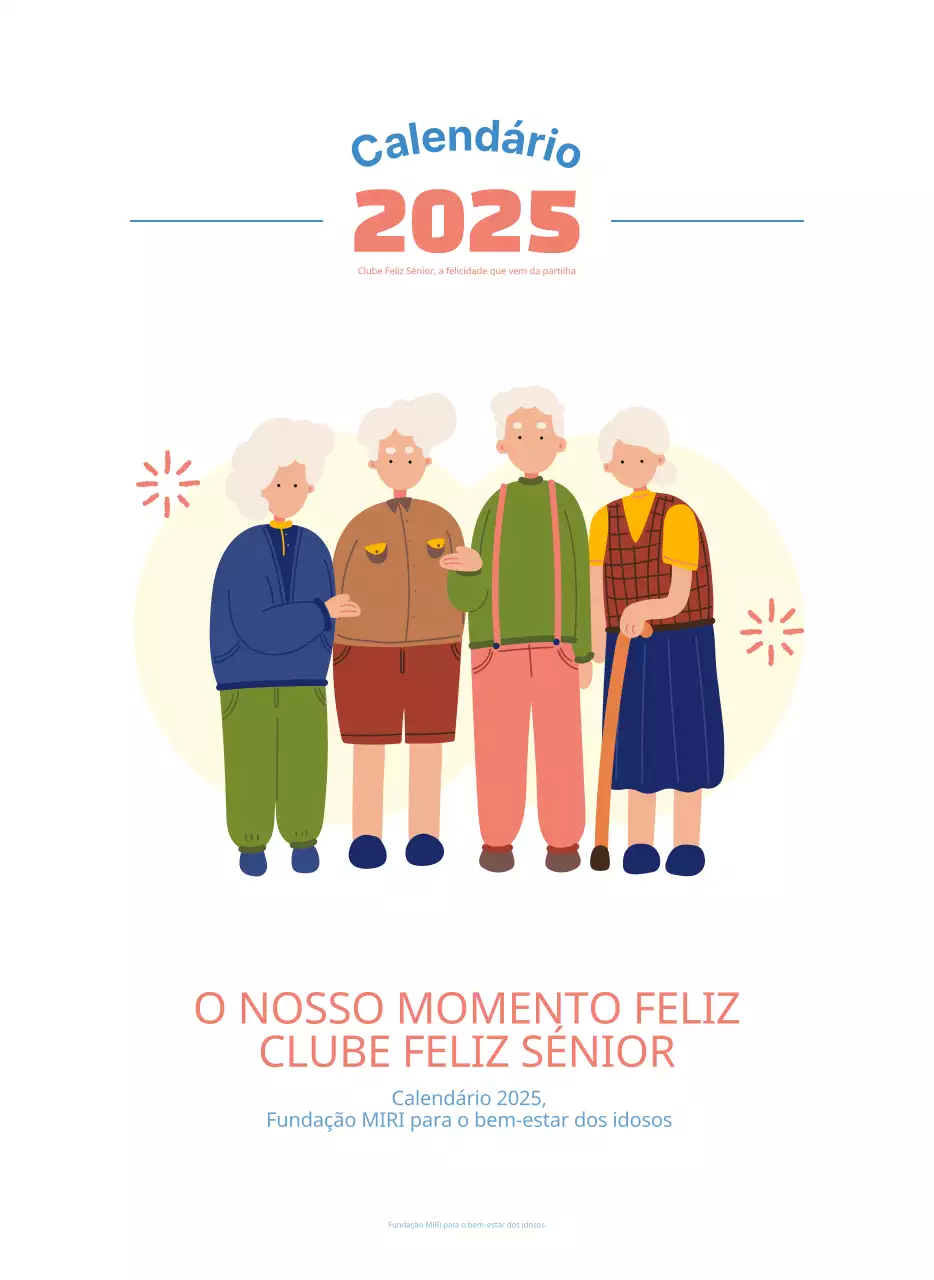 Calendário de negócios com ilustrações giras