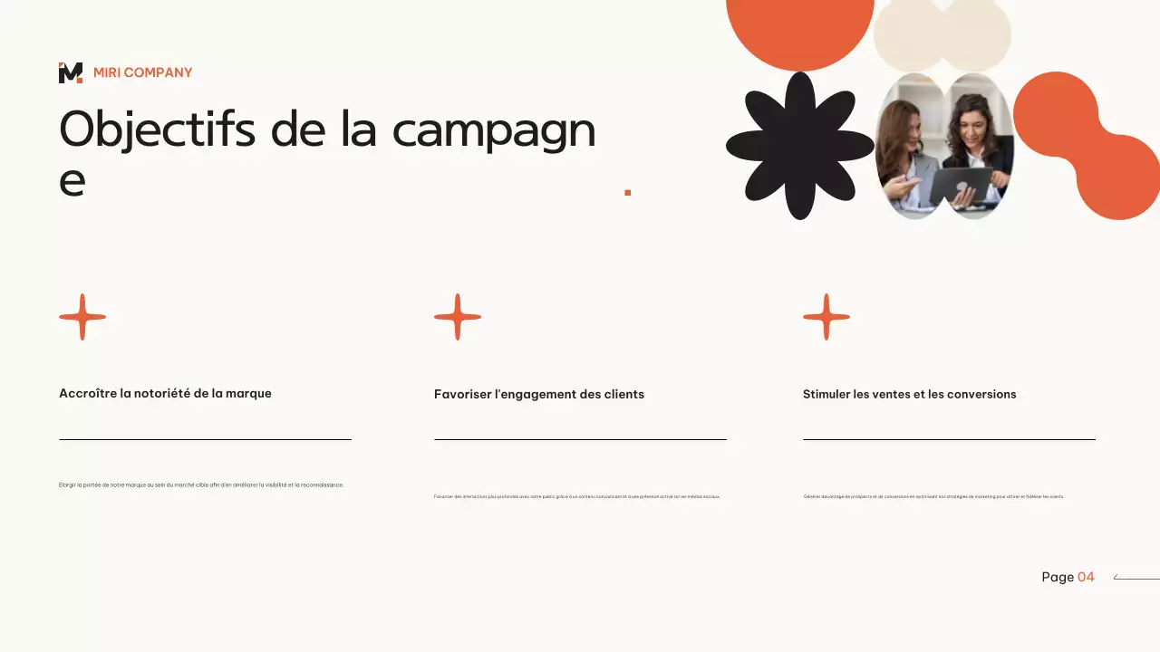 Plan marketing moderne géométrique orange beige