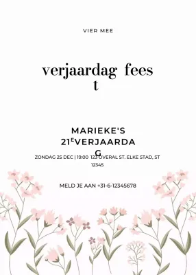 uitnodiging witte elegante verjaardag